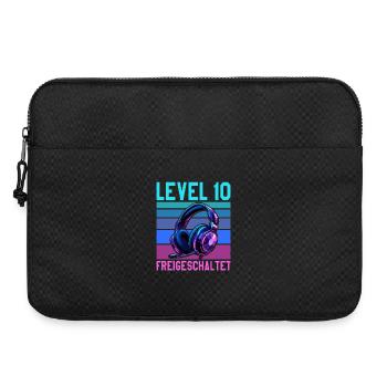 10e anniversaire Garçon Fille Gamer Niveau 10 ans - Sacoche pour ordinateur portable 15 pouces - noir - Devant