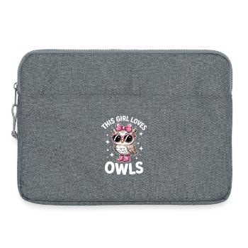 Eule Sprüche Eulen Lustiges Eulen Geschenk - Laptoptasche 15" - Grau meliert - Vorne