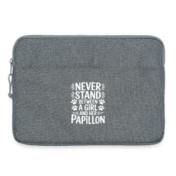 Papillon Sprüche Hunde Lustiges Papillon Geschenk  - Laptoptasche 15" - Grau meliert - Vorne
