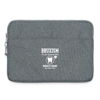 Bruxismus Nightly Grind Superkraft Zähneknirschen - Laptoptasche 15" - Grau meliert - Vorne