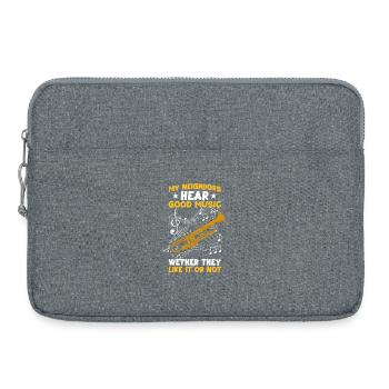 My neighbors Trumpet Trumpet Player - Laptop bag 15" - heather grey - Front