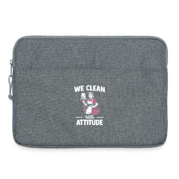 Motif de l’équipe de nettoyage - Sacoche pour ordinateur portable 15 pouces - gris chiné - Devant