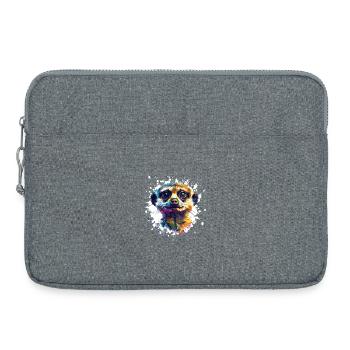 Erdmännchen Porträt Splash - Laptoptasche 15" - Grau meliert - Vorne