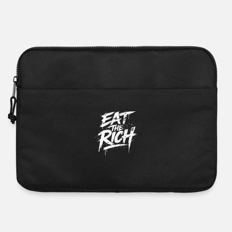 Iss den reichen Graffiti-Slogan - Laptoptasche 15" - Schwarz