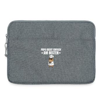 Papa cuisine le mieux - Chef capybara - Sacoche pour ordinateur portable 15 pouces - gris chiné - Devant
