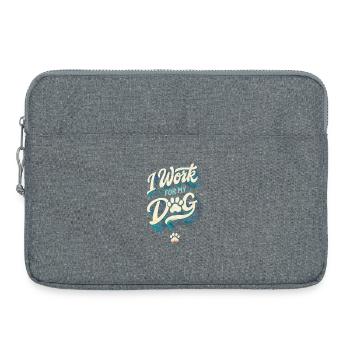 Je travaille pour mon chien et mon propriétaire - Sacoche pour ordinateur portable 15 pouces - gris chiné - Devant