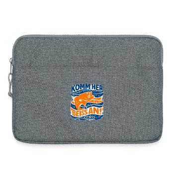 Viens ici, prends une bouchée ! – Diction de la pêche - Sacoche pour ordinateur portable 15 pouces - gris chiné - Devant