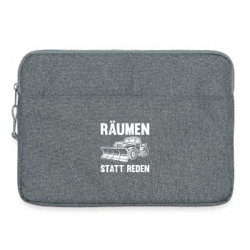 Schneeräumer RÄUMEN STATT REDEN Lustiges - Laptoptasche 15" - Grau meliert - Vorne