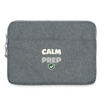 Calmness beats panic, lifestyle, - Laptop bag 15" - heather grey - Front
