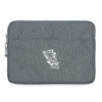 Lokomotive Line Art - Laptoptasche 15" - Grau meliert - Vorne