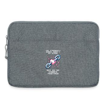 Gang le plus fort : XP au lieu de sang | Famille Patchwork - Sacoche pour ordinateur portable 15 pouces - gris chiné - Devant