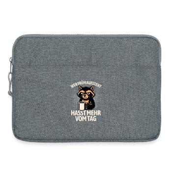 Raccoon - If you get up early, you hate more of the day - Laptop bag 15" - heather grey - Front