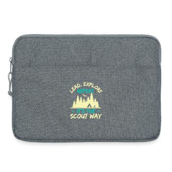 Girl Scout Leader Lead Explore Repeat Scout - Laptop bag 15" - heather grey - Front