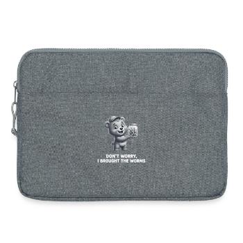 Dont Worry I Brought The Worms Angler Spruch - Laptoptasche 15" - Grau meliert - Vorne