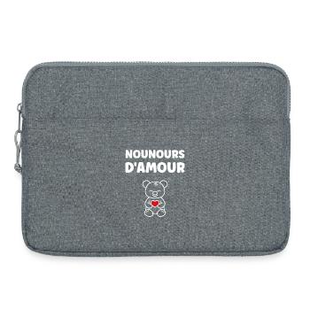 Red Heart Love Teddybär - Laptoptasche 15" - Grau meliert - Vorne