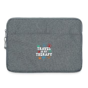Tampon de passeport cadeau d’aventure de voyage dans le monde - Sacoche pour ordinateur portable 15 pouces - gris chiné - Devant