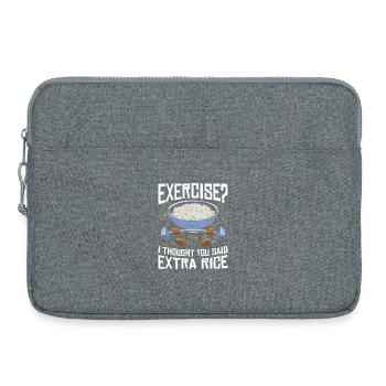 Rice Lover Gift Exercise Extra Rice - Laptop bag 15" - heather grey - Front