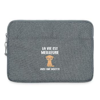 Better life with a weasel - Laptop bag 15" - heather grey - Front
