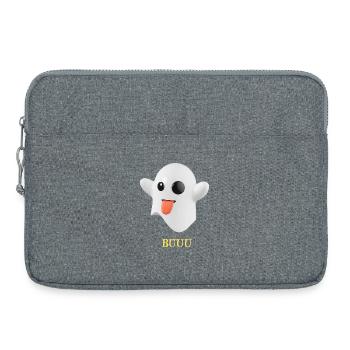 Fantôme duveteux à la langue - Sacoche pour ordinateur portable 15 pouces - gris chiné - Devant