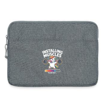 Unicorn lifts weights - Laptop bag 15" - heather grey - Front