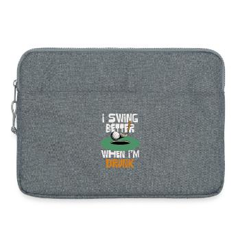 I swing better when I drink - Laptop bag 15" - heather grey - Front