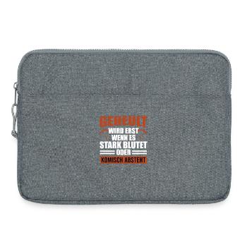 Gleitschirm GEHEULT WIRD ERST WENN ES BLUTET - Laptoptasche 15" - Grau meliert - Vorne