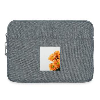 Marguerite Orange Floral - Sacoche pour ordinateur portable 15 pouces - gris chiné - Devant