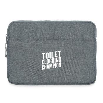 Champion du Bouchon des Toilettes Slogan Drôle - Sacoche pour ordinateur portable 15 pouces - gris chiné - Devant