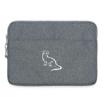 Loutre - Art de lignes de faune ludique Design de la nature - Sacoche pour ordinateur portable 15 pouces - gris chiné - Devant