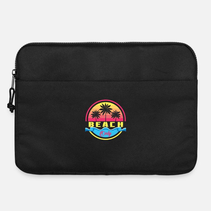 Beach Only Palmen Sunset Logo - Laptoptasche 15" - Schwarz