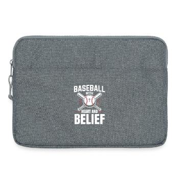 Christlicher Baseballspieler Bibelglaube Jesus Christus - Laptoptasche 15" - Grau meliert - Vorne
