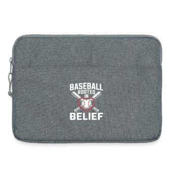 Christlicher Baseballspieler Bibelglaube Jesus Christus - Laptoptasche 15" - Grau meliert - Vorne