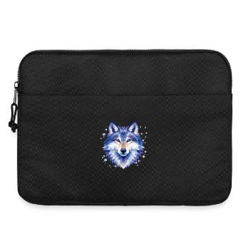 Geometrisches Wolf Design | Wildtier Kunst Print - Laptoptasche 15" - Schwarz - Vorne