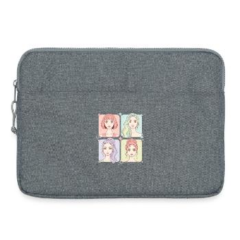 Kpop Coréen, Pop Anime mignon, Fille de Corée, Musique d’amour - Sacoche pour ordinateur portable 15 pouces - gris chiné - Devant