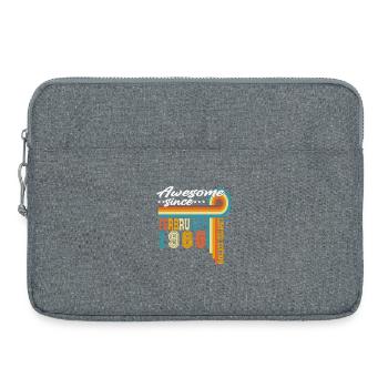 Februar 1966 Jahrgang geboren Geburtstag Retro - Laptoptasche 15" - Grau meliert - Vorne