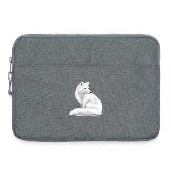 Schneeweißer Fuchs Illustration - Laptoptasche 15" - Grau meliert - Vorne
