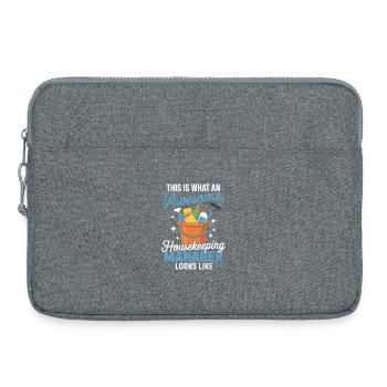 Reinigungskraft Manager Gutaussehend Putzdienst - Laptoptasche 15" - Grau meliert - Vorne