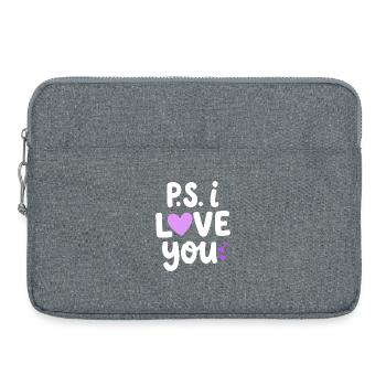 P.S. Ich liebe dich PS Ich Herz Deinen Tag Valentin - Laptoptasche 15" - Grau meliert - Vorne