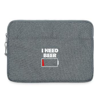 J’ai besoin de bière – Batterie vide - Sacoche pour ordinateur portable 15 pouces - gris chiné - Devant
