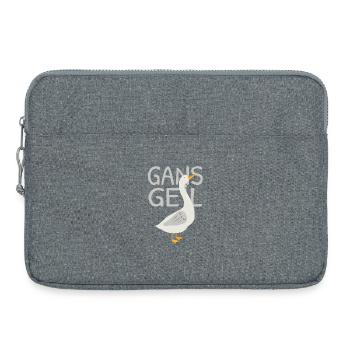 Goose horny – Jeu de mots drôle sur l’oie - Sacoche pour ordinateur portable 15 pouces - gris chiné - Devant