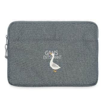 Goose Relaxed – Drôle de jeu de mots - Sacoche pour ordinateur portable 15 pouces - gris chiné - Devant