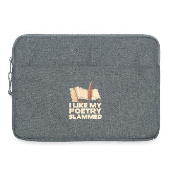 Poesie Schlaggeschlagenes Feder-Tee - Laptoptasche 15" - Grau meliert - Vorne