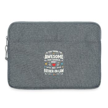 Motif de beau-père génial - Sacoche pour ordinateur portable 15 pouces - gris chiné - Devant
