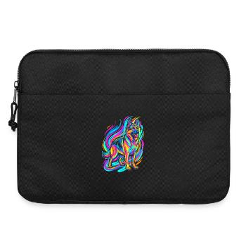 Bunter Schäferhund - Laptoptasche 15" - Schwarz - Vorne