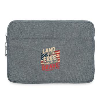 Land of the Free - USA Vintage Flag - Laptop bag 15" - heather grey - Front