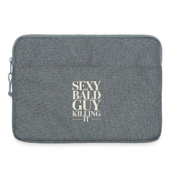 Bold Serif: Sexy Bald Guy - Laptop bag 15" - heather grey - Front