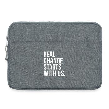 Echte Veränderung beginnt bei uns - Laptoptasche 15" - Grau meliert - Vorne