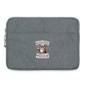  Fürsorgliche Kaffeetrinkende Pflegende Nachteule - Laptoptasche 15" - Grau meliert - Vorne