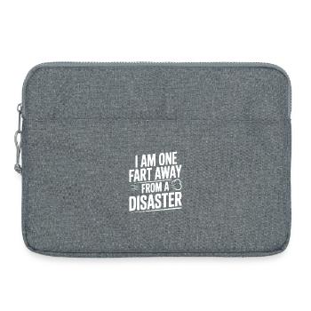 Ich bin nur noch einen Furz von einem Desaster entfernt. - Laptoptasche 15" - Grau meliert - Vorne