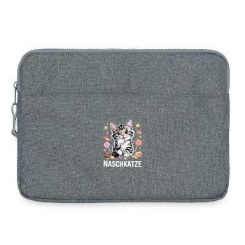 Chat doux avec motif de bonbons - Sacoche pour ordinateur portable 15 pouces - gris chiné - Devant